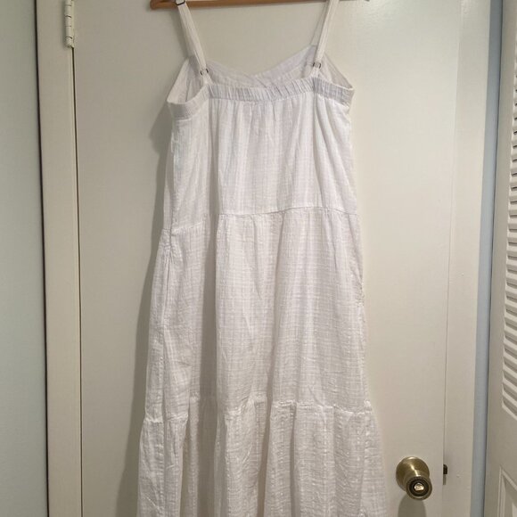 White beachy boho cotton blend dress - Picture 3 of 4